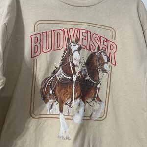 Budweiser Clydesdale horse long sleeve men’s shirt L beer gear